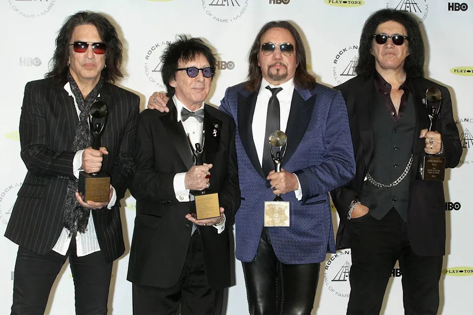 Jim Spellman/WireImage Paul Stanley, Peter Criss, Ace Frehley and Gene Simmons of KISS attend the 29th Annual Rock and Roll Hall of Fame Induction Ceremony.