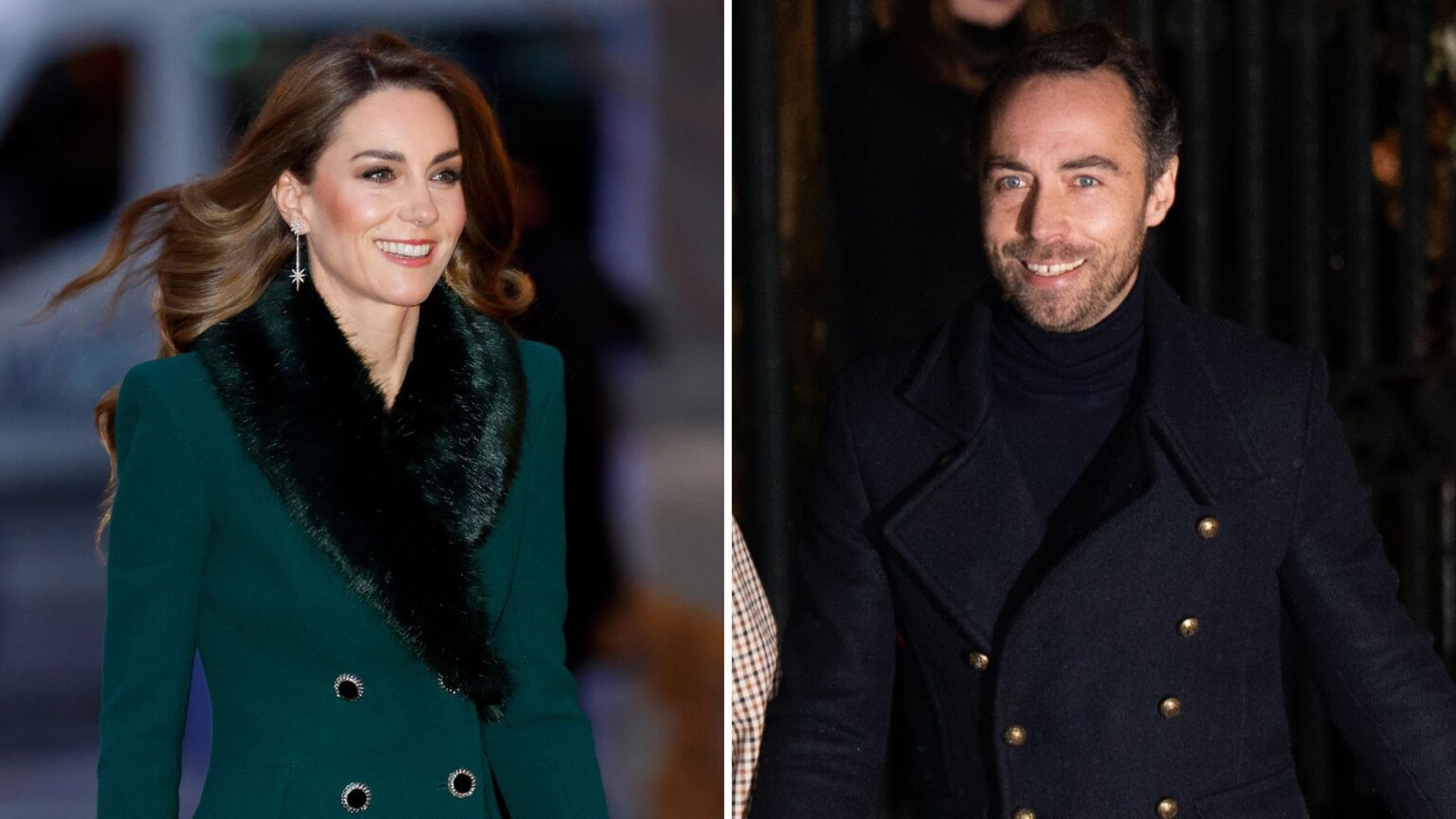Kate Middleton ‘always at the end of the phone’ for James Composite of a picture of Kate Middleton at Together at Christmas 2025 and a picture of James Middleton at the same service