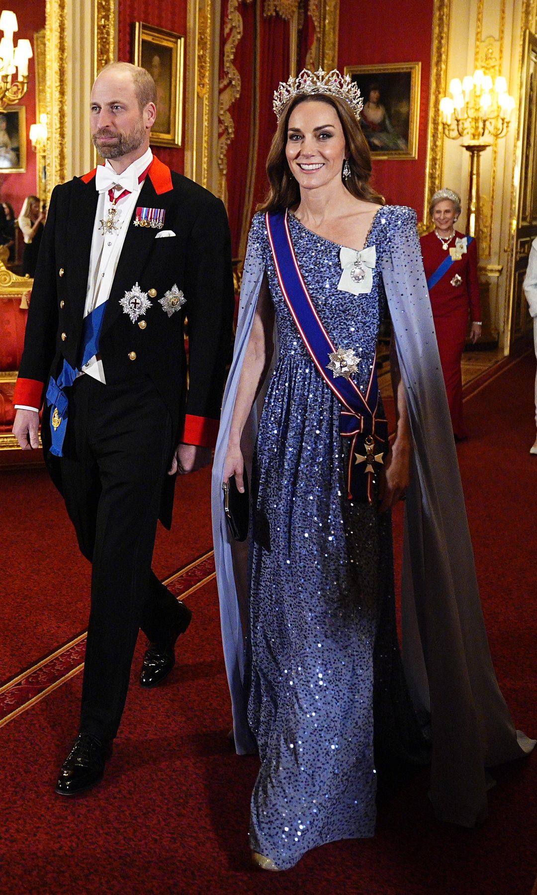 Prince William walking next to Kate Middleton
