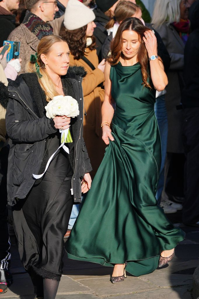 Tana Ramsay arrives for the wedding of Adam Peaty and Holly Ramsay at Bath Abbey.
