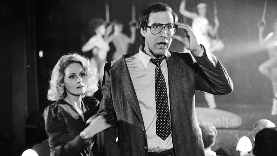 Chevy Chase and Beverly D'Angelo on the set of the Warner Bros. movie "National Lampoon's European Vacation" in 1985.
