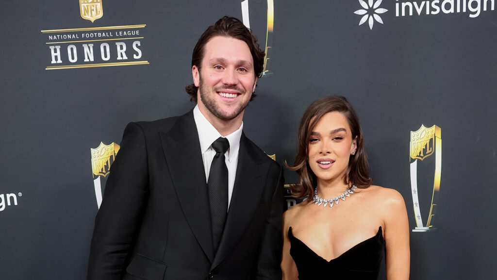 Josh Allen, Hailee Steinfeld at the 14th Annual NFL Honors held at Saenger Theatre on February 06, 2025 in New Orleans, Louisiana.
