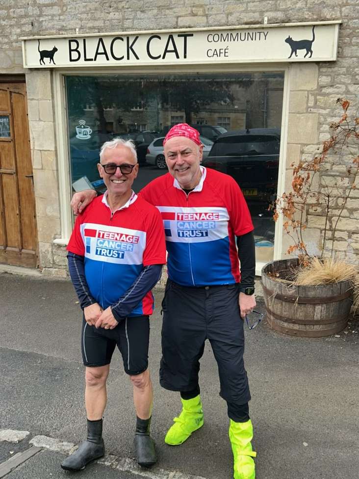 Richard Rosenberg (right) with fellow charity rider Laurence Finger