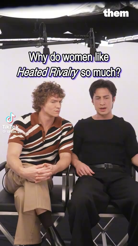 ‘Heated Rivalry’ stars Connor Storrie and Hudson Williams talk to Them about why so many women are drawn to their depiction of desire