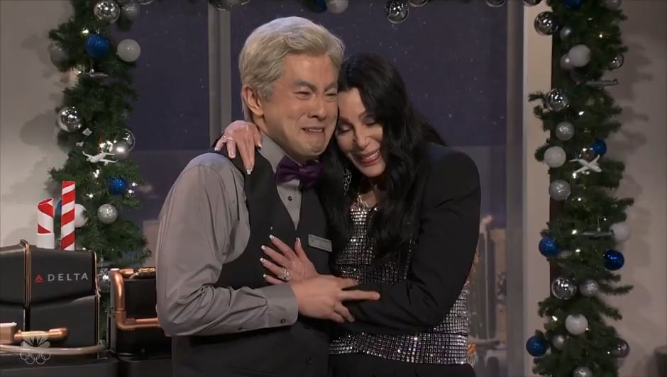 Bowen Yang ending his 7.5-year SNL run in tears while singing with Cher and Ariana Grande...it doesn't get much better than that. icon. "This place will always be home, but it's time to go."