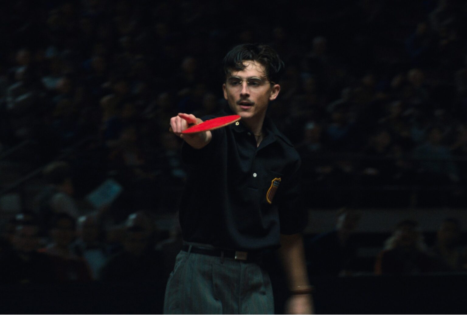 Timothée Chalamet as Marty Mauser in "Marty Supreme" (A24)