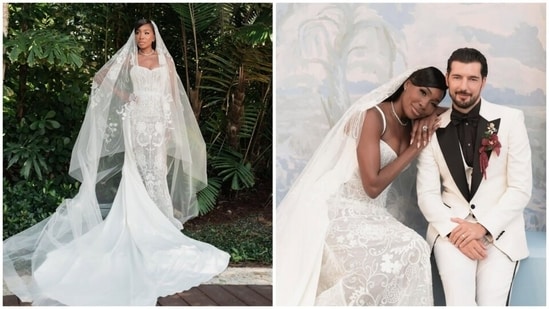 Following their wedding on September 18 in Ischia, Italy, Venus Williams and Andrea Preti legally married in Palm Beach, Florida, in December. (Instagram/ Vogue Weddings and Venus Williams)