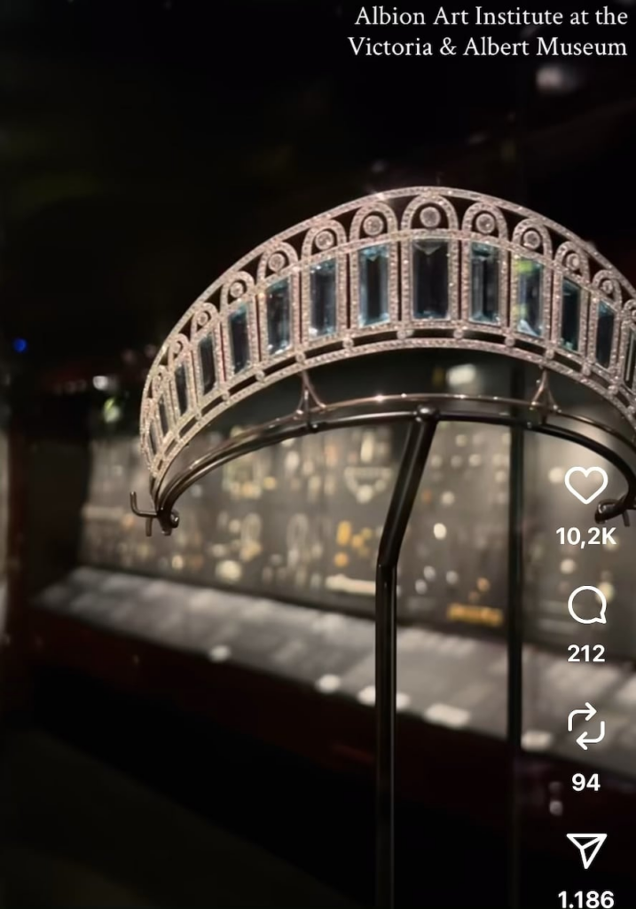 New tiaras on display at the Albert & Victoria museum in London