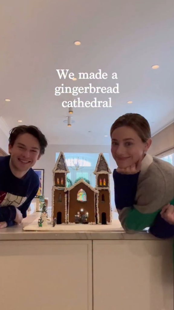 Lili Reinhart and BF Jack Martin made a gingerbread cathedral