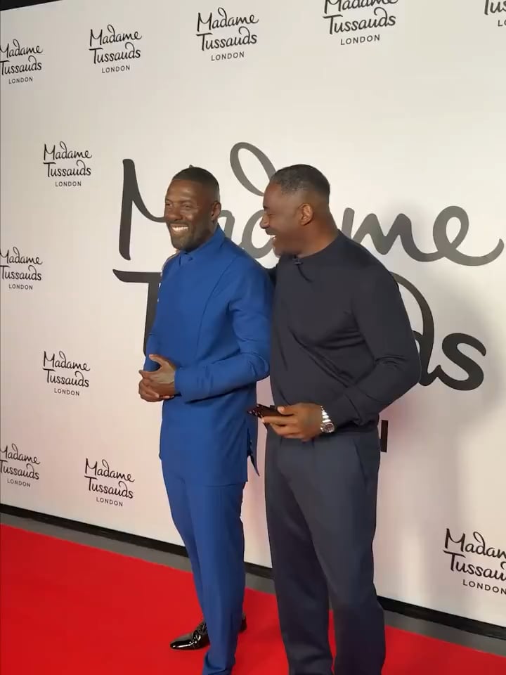Idris Elba prank calls his mom using his new wax figure in Madame Tussauds in London