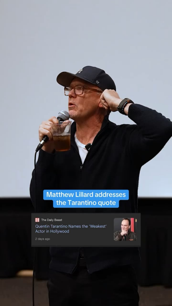 Matthew Lillard addresses Quentin Tarantino criticizing his acting: "It hurts your feelings. It f---in' sucks and you wouldn't say that to Tom Cruise. You wouldn't say that to somebody who's a top-line actor in Hollywood."