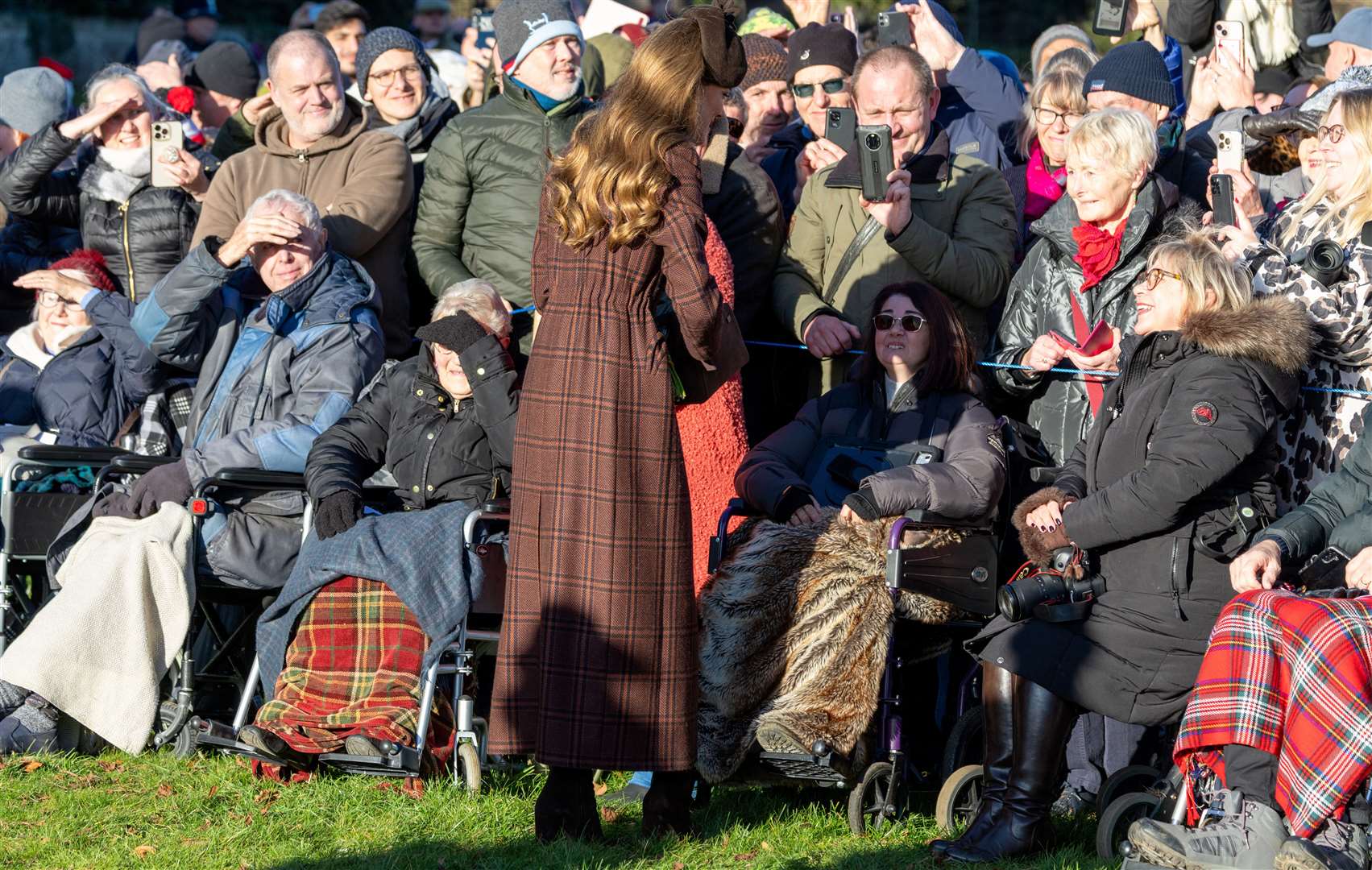 PIC BY GEOFF ROBINSON PHOTOGRAPHY 07976 880732. Picture dated December 25th shows the Royal Family attending Christmas morning service at St Mary Magdalene church in Sandringham. Picture shows Catherine, Princess of Wales .