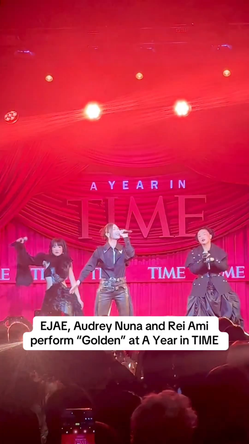 Ejae, Rei Ami, and Audrey Nuna perform "Golden" at A Year in TIME where they won Breakthrough of the Year award