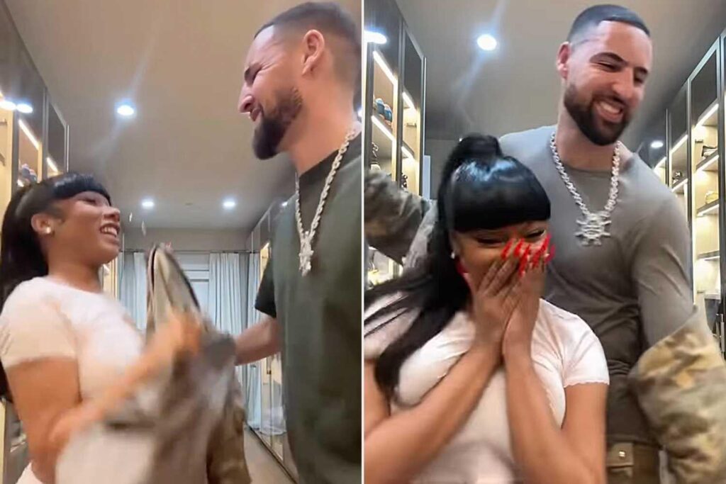 Megan Thee Stallion Shares Sweet Video Styling Boyfriend Klay Thompson — and He's So into It