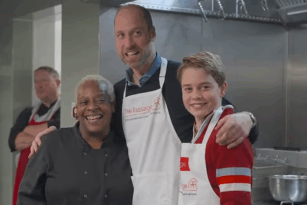 Prince William and George follow Diana’s footsteps and prepare Christmas lunch for the homeless