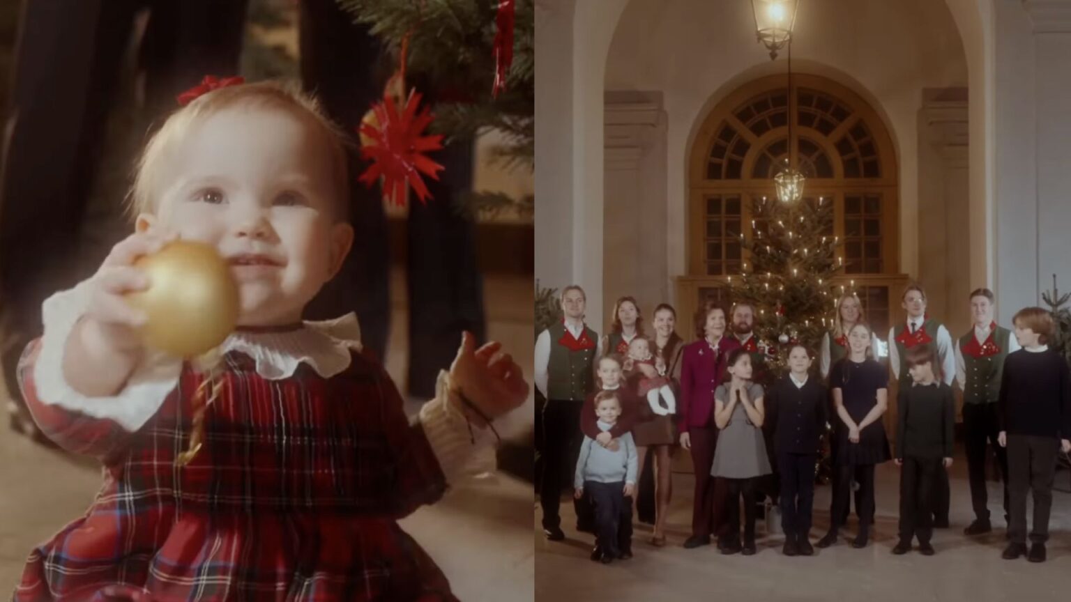 Baby Princess Ines Is the Star of the Swedish Royal Family’s Sweetly Chaotic Christmas Decorating Video Princess Ines holding a Christmas ornament; the grandkids of the Swedish royal family