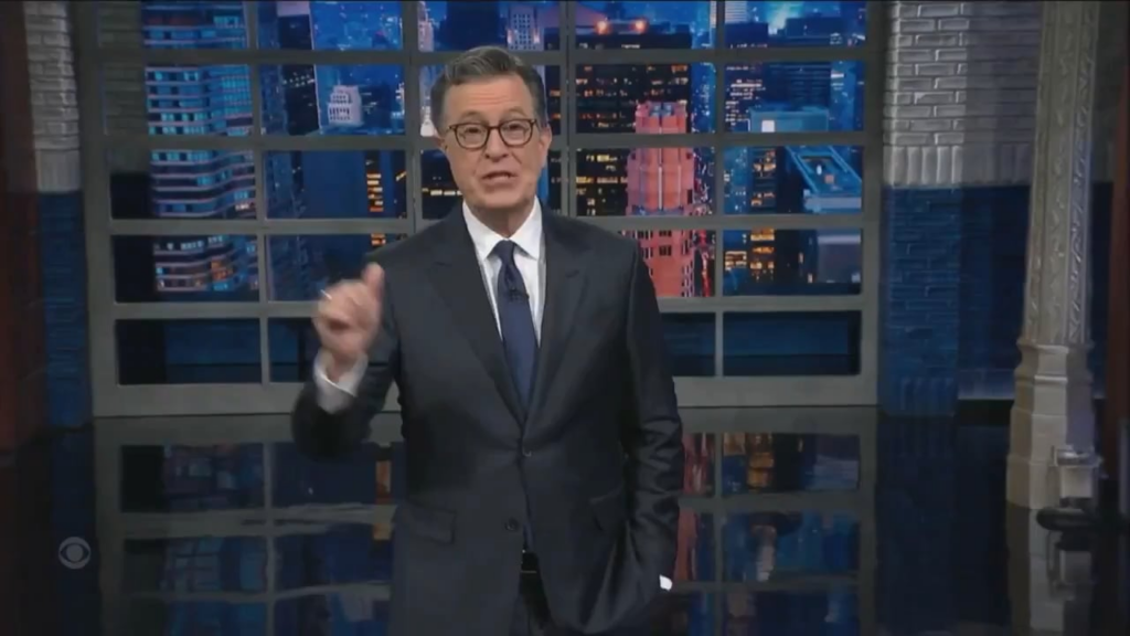 Stephen Colbert comments on Paramount's $108B hostile takeover bid for Warner Bros "Wow ... If my company's got that kind of green ... I'm sure they can afford to un-cancel one of their best shows"