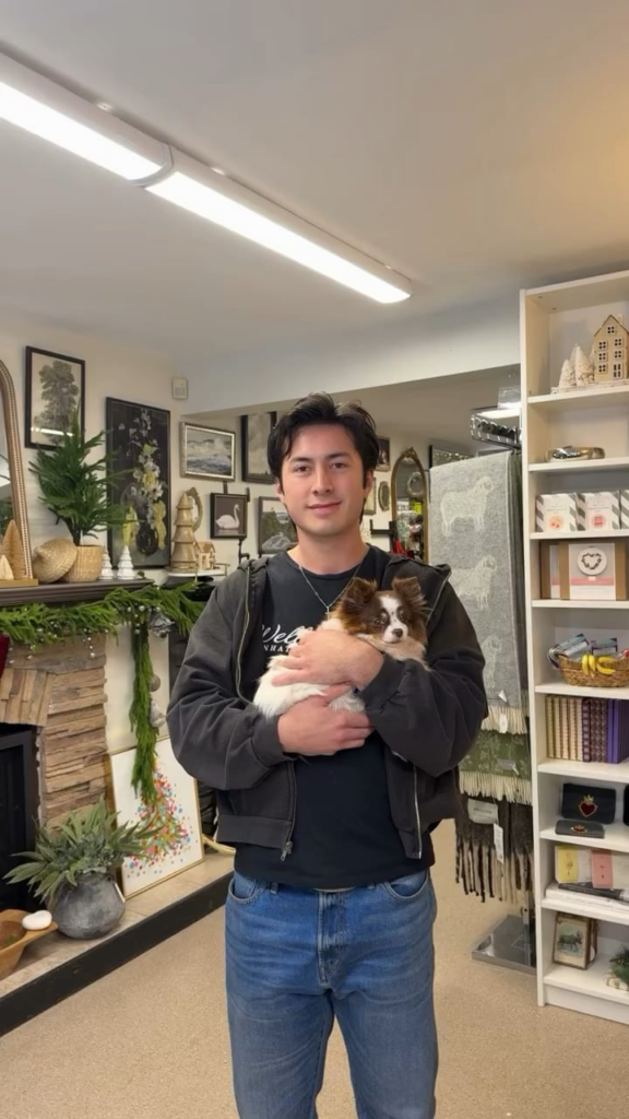 Hudson Williams promoting Yellow Door Decor, a small business in Prince George, BC