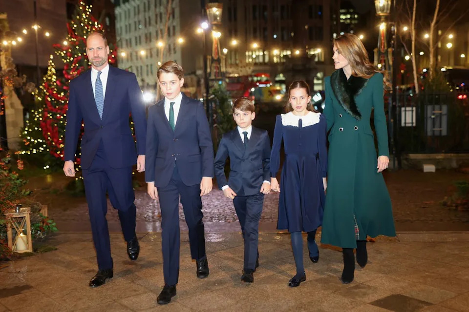 Getty Images Prince William, Prince George, Prince Louis, Princess Charlotte, and Kate Middleton on December 5, 2025.