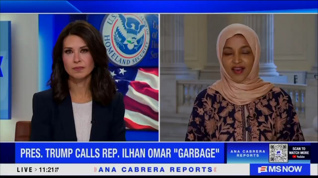 Rep. Ilhan Omar speaks on Trump’s obsession with her & the Somali community: “It sounds like he’s trying to deflect from the failures that he’s had as president … He is afraid of what is in the Epstein files as he’s fought to be the head of the Pedophile Protection Party.” Rep. Ilhan Omar speaks on Trump’s obsession with her & the Somali community: "It sounds like he's trying to deflect from the failures that he's had as president ... He is afraid of what is in the Epstein files as he's fought to be the head of the Pedophile Protection Party."