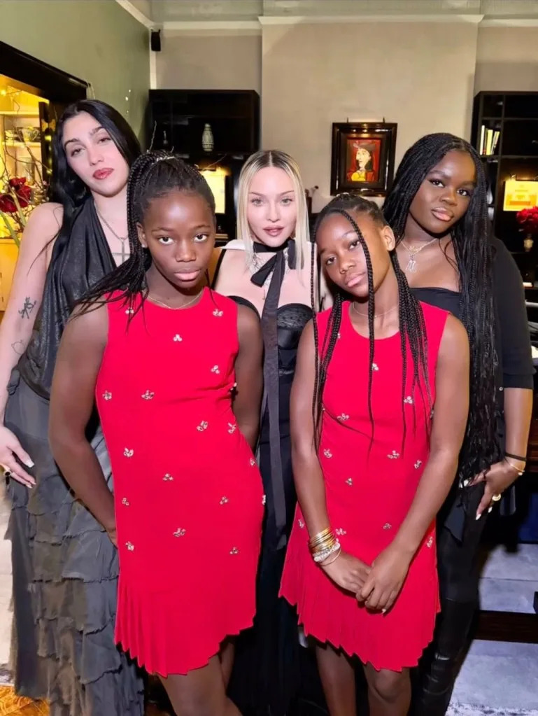Her twins, seen here last year, appeared in good spirits. Instagram / @madonna