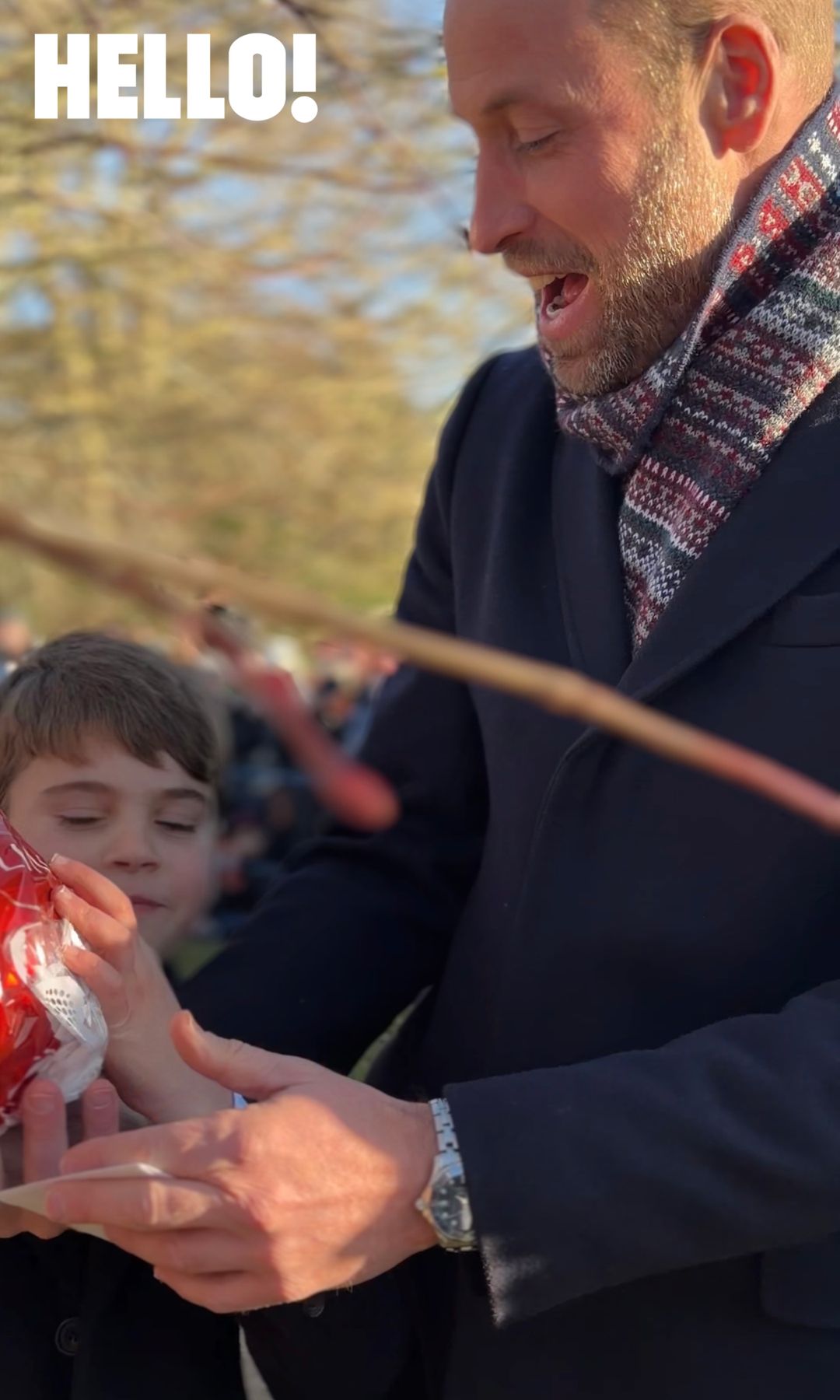 Prince Louis was gifted a Lindt chocolate ball after the service