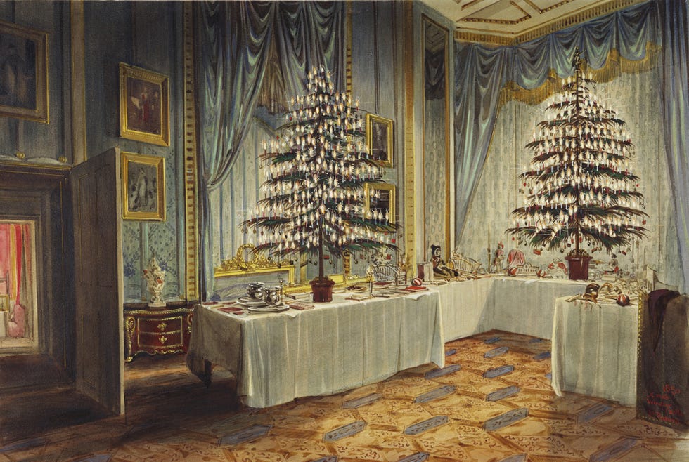 Christmas trees of the Duchess of Kent and the royal children at Windsor Castle, 1850