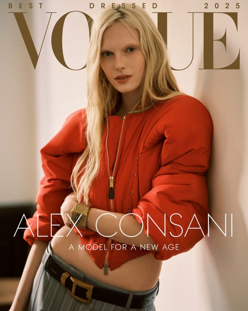 Alex Consani has been named one of Vogue's Best Dressed People of 2025, for the December digital issue. Photographed by Ethan James Green & styled by Malina Joseph Gilchrist.