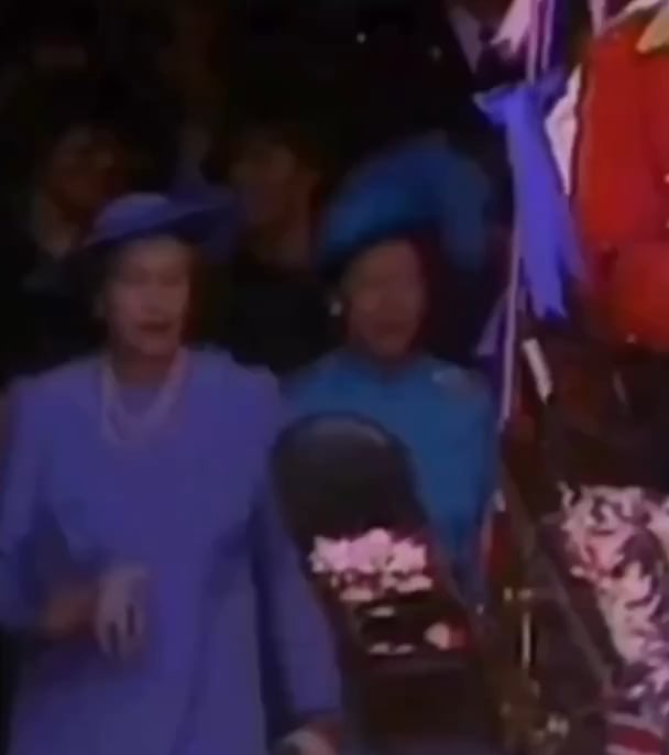 Queen Elizabeth saves a young Prince William from getting caught in a carriage wheel