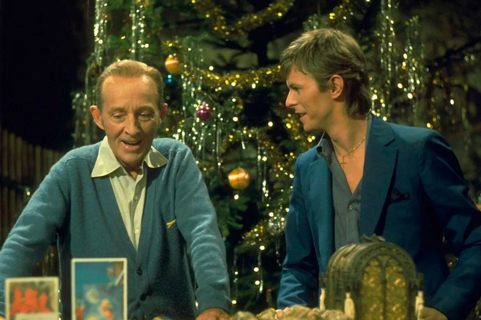 TV Times via Getty  Singers Bing Crosby (L) and David Bowie