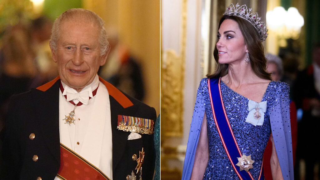 King Charles' gentle look of admiration for daughter-in-law Kate Middleton at state banquet - see photo
