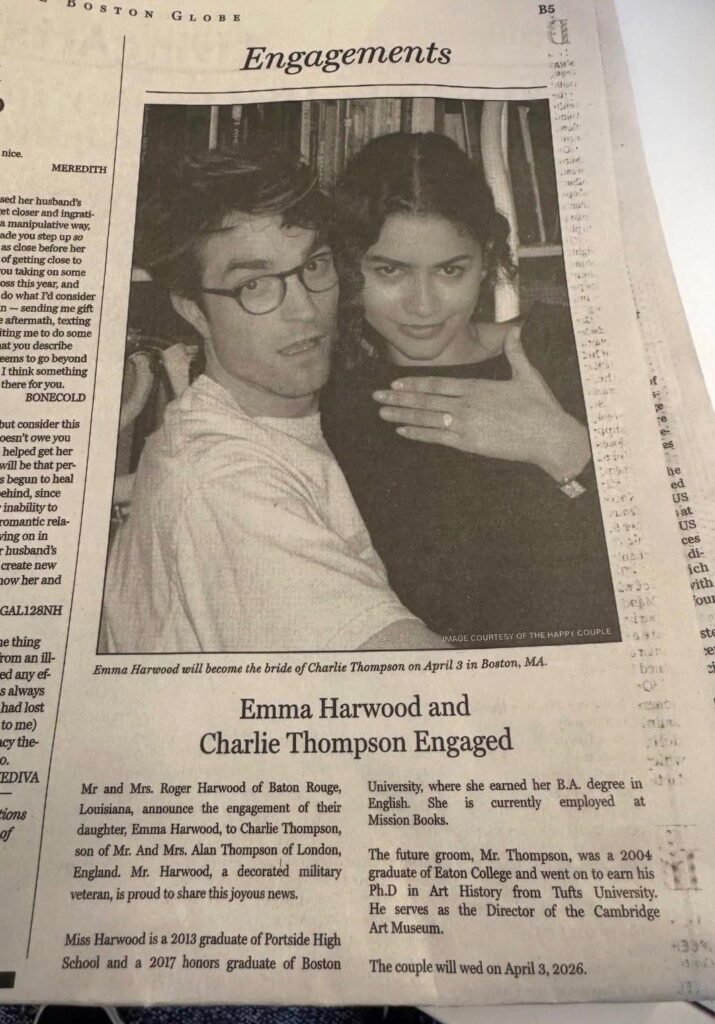 A24 took out an engagement announcement in Boston global for the upcoming movie the drama