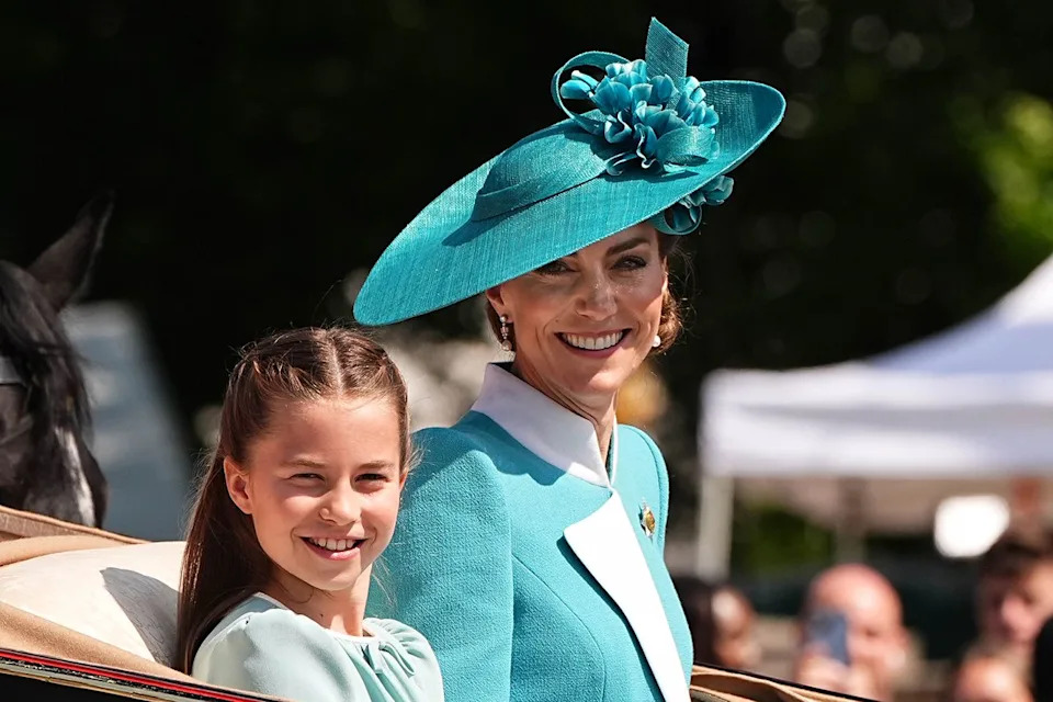 Aaron Chown/PA Images via Getty Princess Charlotte and Kate Middleton at Trooping the Colour on June 14, 2025.