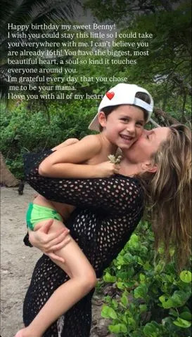 Instagram/Gisele Bundchen Gisele Bundchen's photo with her son Benjamin for his 16th birthday