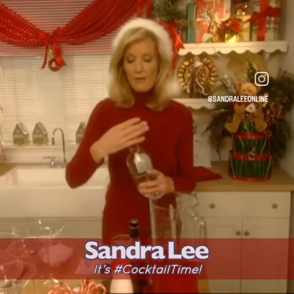 Former Food Network star Sandra Lee, known for her cocktail segments, making cocktails.