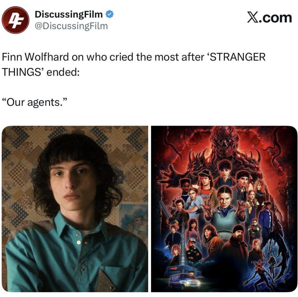 Finn Wolfhard on who cried the most after ‘Stranger Things’ ended: “Our agents”