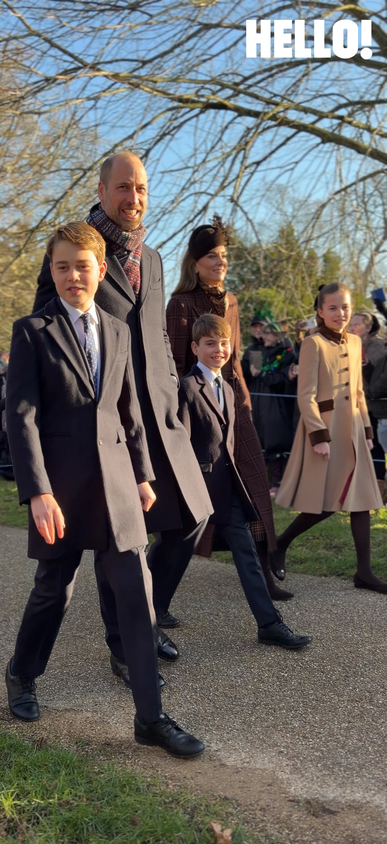 The Prince and Princess of Wales, along with their children, joined the King at church on Christmas Day 2025