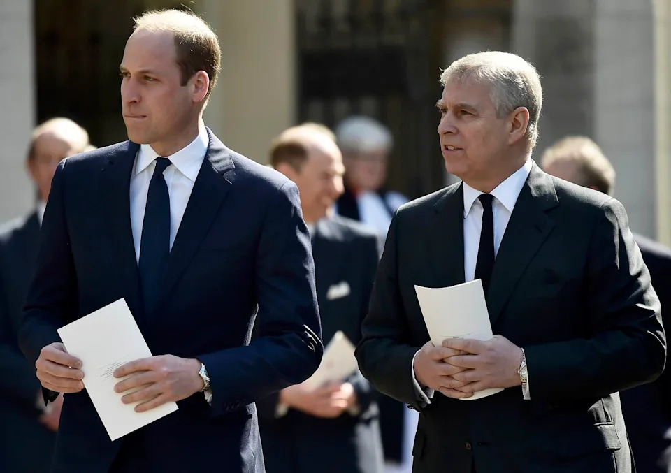 Getty Prince William and Prince Andrew on April 7, 2017