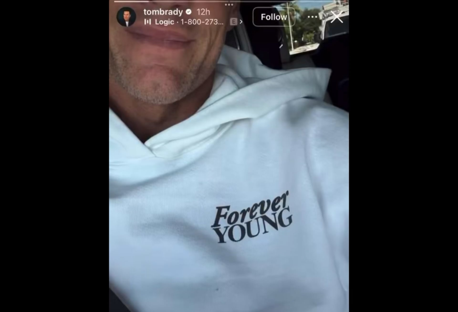 Tom Brady’s IG story from yesterday featuring Logic’s “1-800-273-8255”