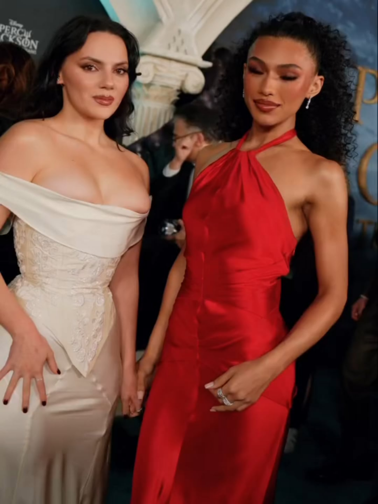 Dafne Keen with Dior Goodjohn at the world premiere of Percy Jackson And The Olympions season 2 in Los Angeles California December 3 2025