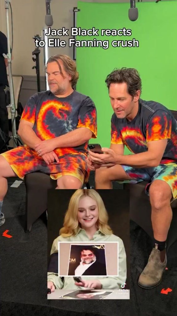 Jack Black reacts to Elle Fanning saying he’s the “hottest man I’ve ever seen in my life” & calling him “sex on legs”