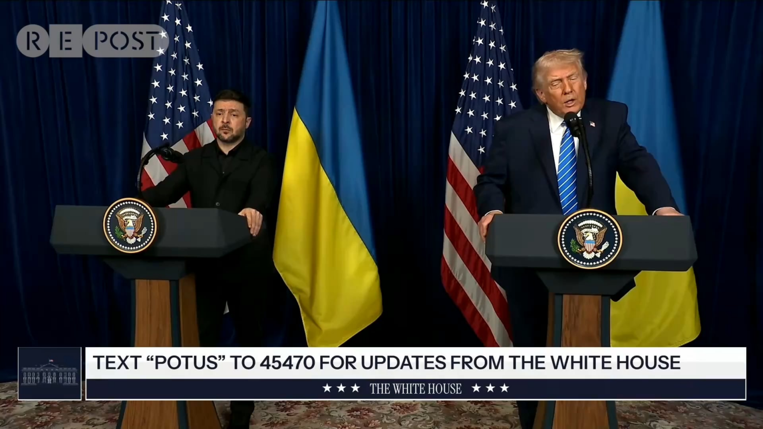 Trump during peace talks at Mar-a-Lago tonight: "Russia wants to see Ukraine succeed." Zelenskyy's reaction is priceless.