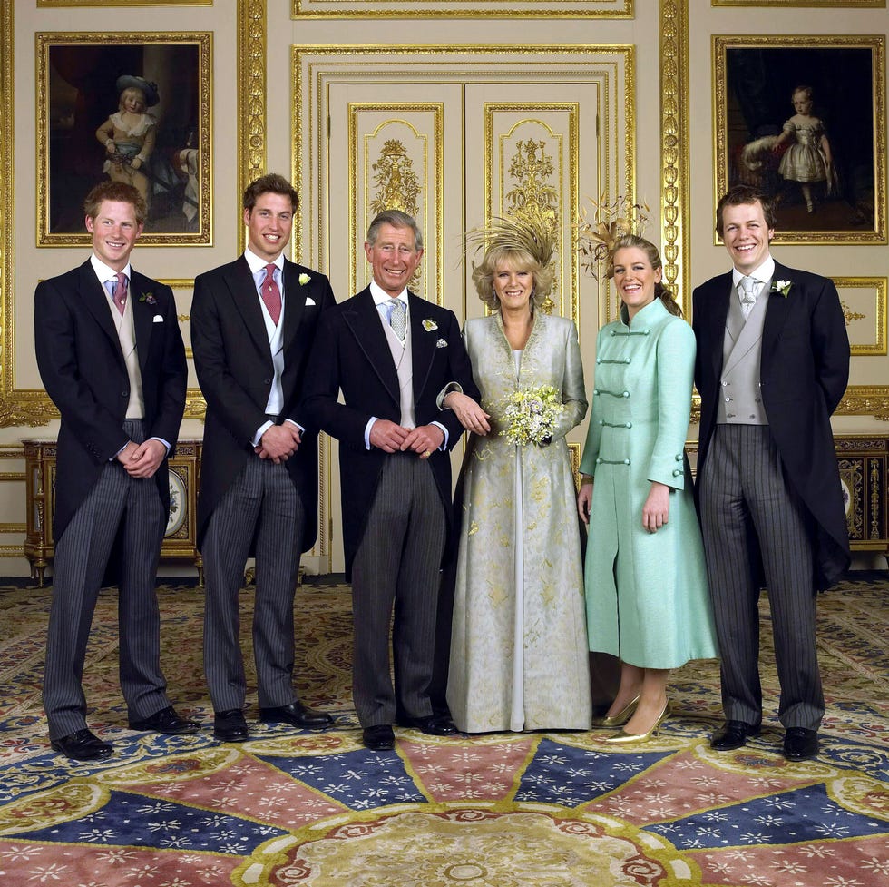 Prince William and Prince Harry's step-brother reveals why he's fully ditching Christmas with the royals prince william and prince harry pictured with their step siblings, tom parker bowles and laura lopes on their parents' wedding day
