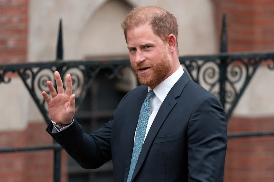 Carl Court/Getty Prince Harry at the high court in London during the appeal of his case in April, 2025