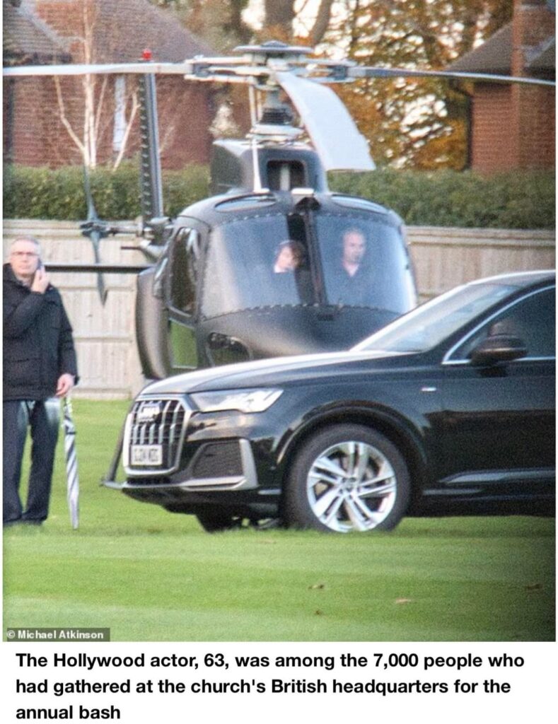 Despite rumors Tom Cruise was distancing himself from Scientology, Tom was photographed arriving at their annual three-day fundraising bash via helicopter. The fundraiser was held in England last month.