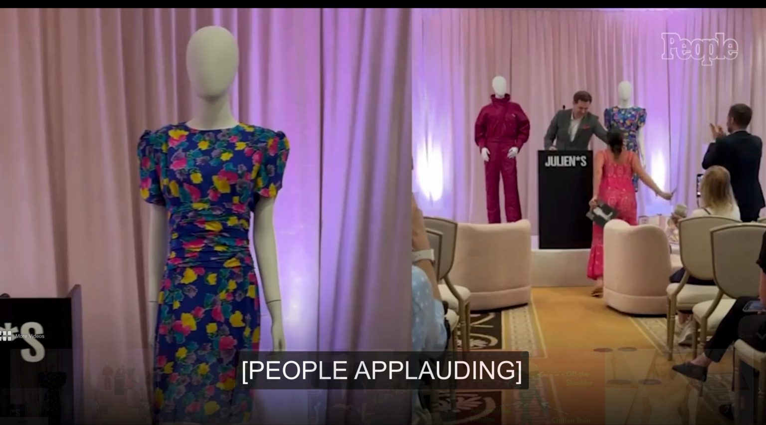 Owner of The Princess Diana Museum falls to the floor after winning auction of more then 300 of her iconic outfits this summer. She took out a fourth mortgage to pay for it.
