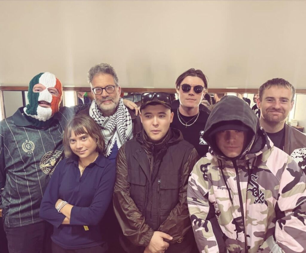 Greta Thunberg, Kneecap, and Fontaines pose for a picture!