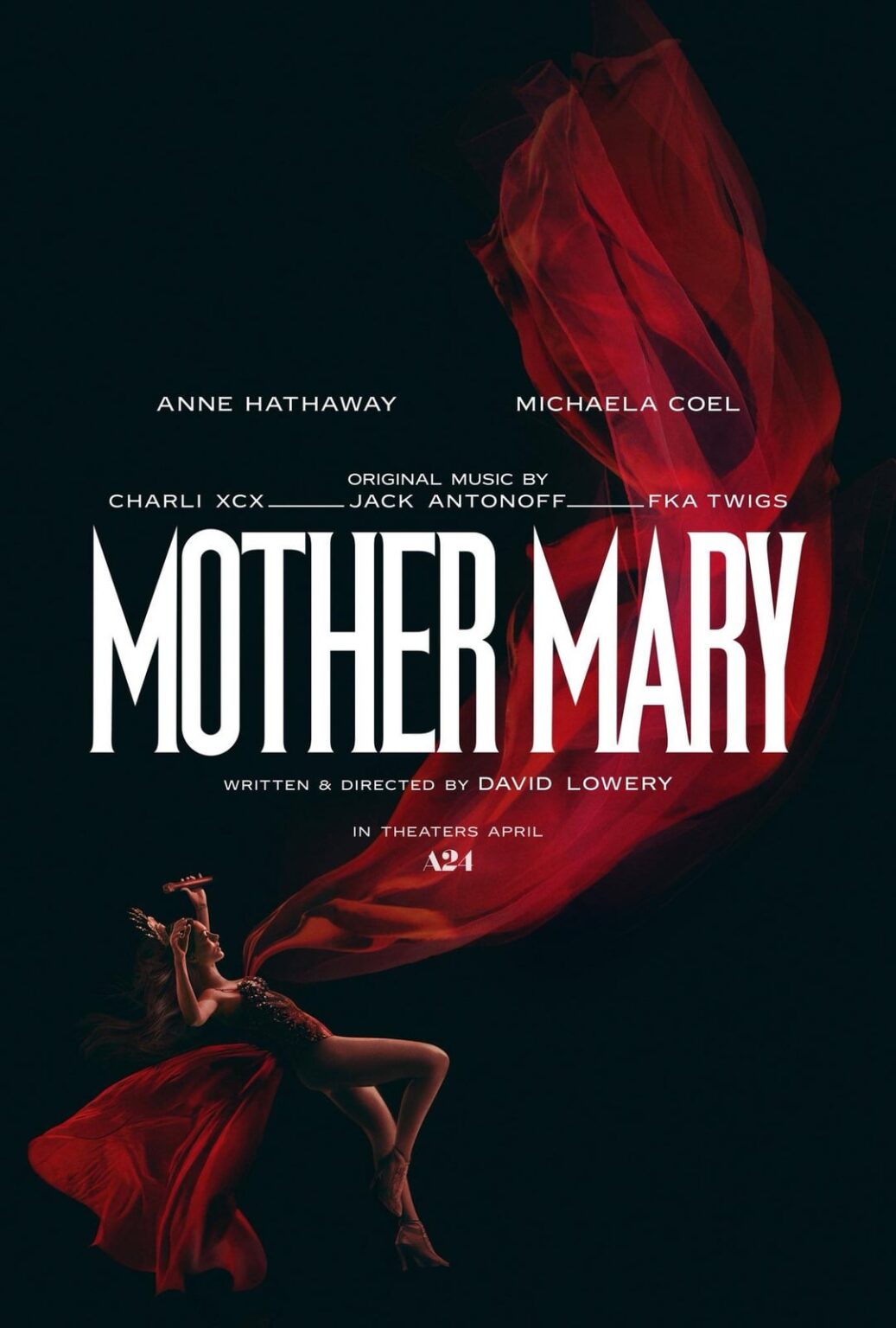 The first posters for David Lowery’s ‘Mother Mary’, starring Anne Hathaway and Michaela Coel have been released. | The film is an epic pop melodrama about a fictional musician and her relationship with a fashion designer.