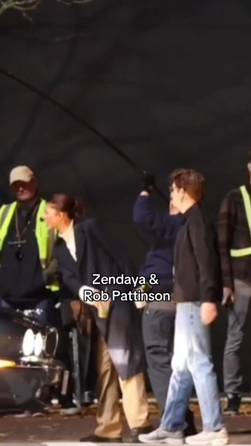 Zendaya and Robert Pattinson on the set of new movie The Drama in Boston