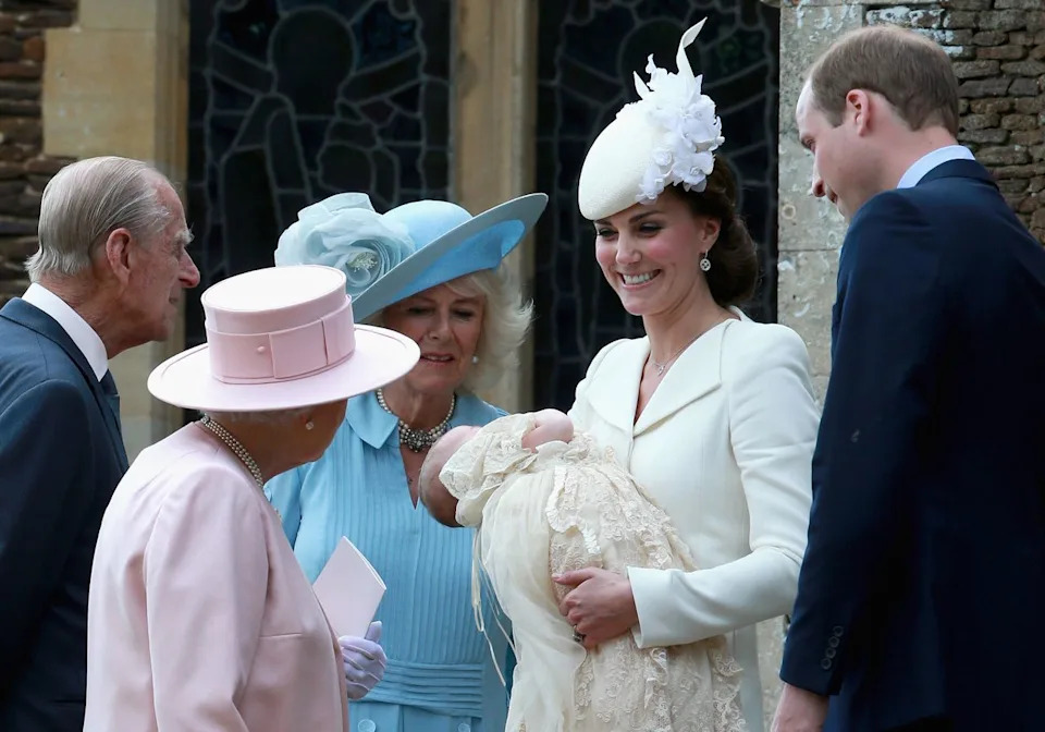 Getty Images Prince William and Kate Middleton at Princess Charlotte's christening at Sandringham in 2015.